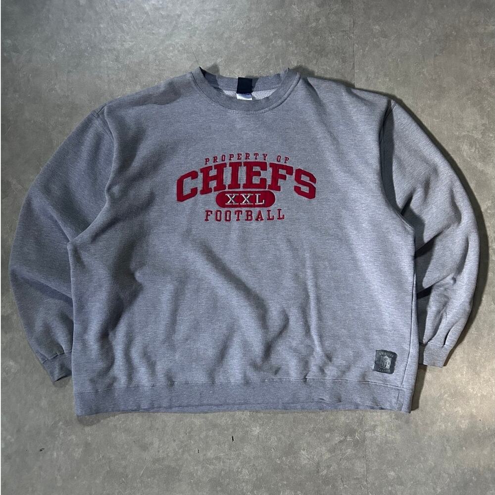 2000's Vintage Kansas City Chiefs Reebok Embroidered Grey Crewneck -XXL